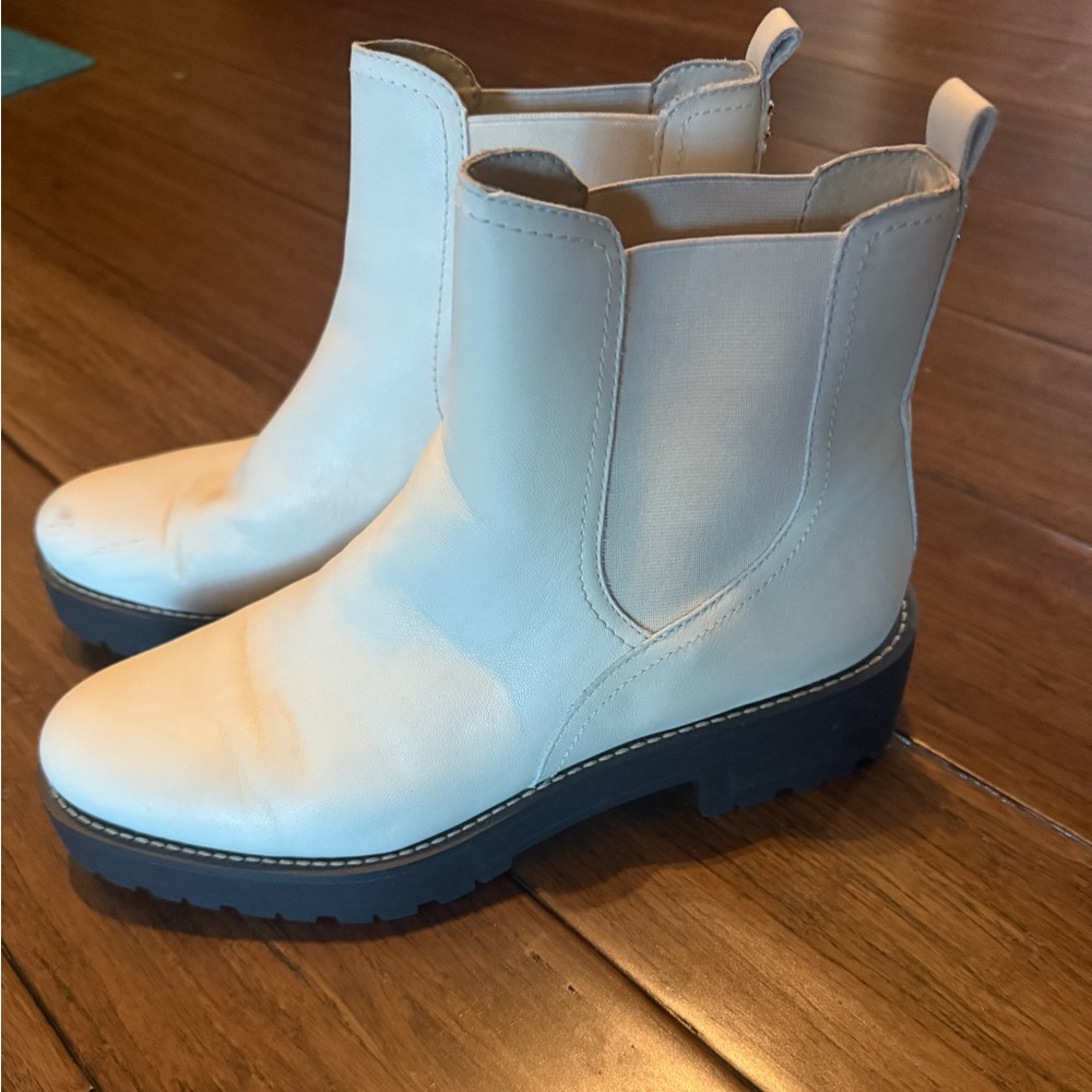 Cream leather Sam Edleman Ankle Boots